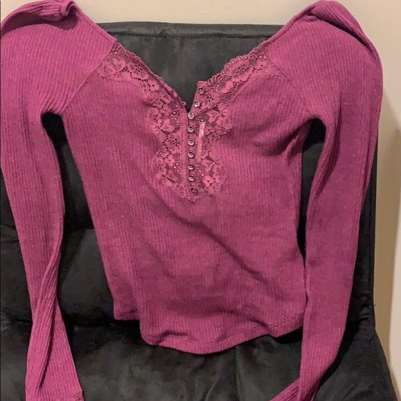 Free people Magenta off shoulder top - Picture 2 of 4